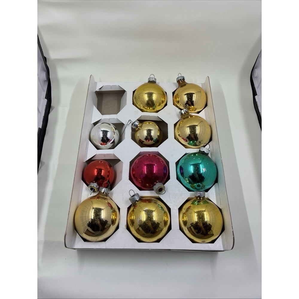 Vintage Shiny Brite Glass Christmas Ornaments Incomplete‎ Quantity Of 11